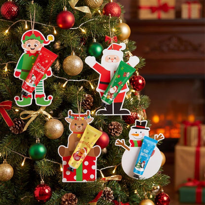 24 Set 48 Pcs Christmas Hand Cream Gift Bulk for Women Coworker Christmas Tree Ornament Hand Lotion Party Favor with Card Ribbon Holiday Decor Stocking Stuffer Gift for Women (Xmas Style)