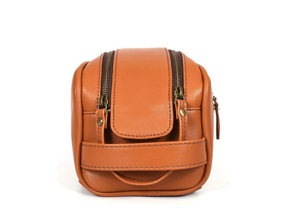 Leather Toiletry Travel Pouch Faux Leather Waterproof Dopp Kit By Aaron Leather Goods