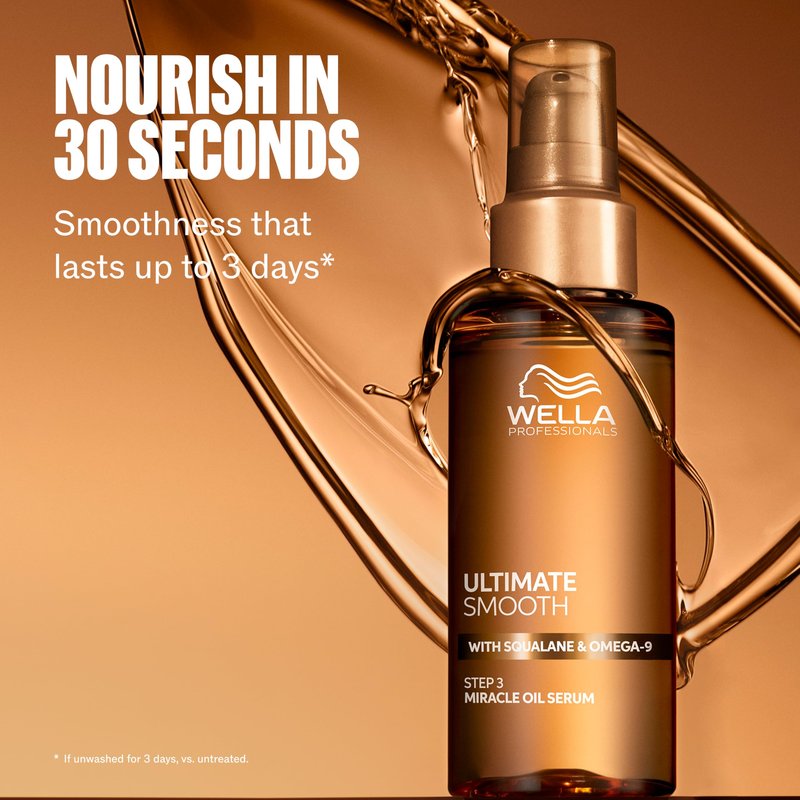 Wella Professionals ULTIMATE SMOOTH Miracle Oil Serum for Dry, Dull & Frizzy Hair | With Squalane & Omega 9 | 3.3 Fl Oz