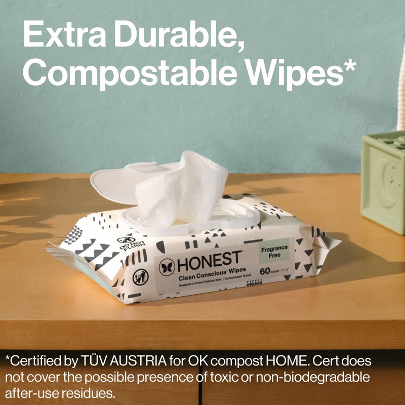 The Honest Company Hypoallergenic Multi-Use Baby Wipes for Sensitive Baby Skin, Pattern Play, 10 Count