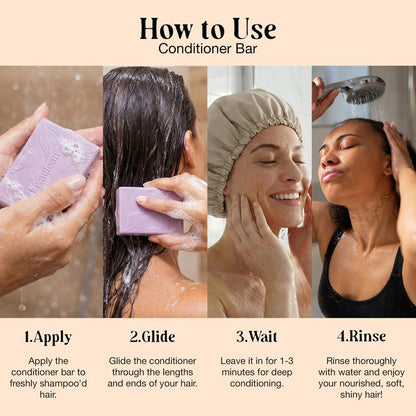 2 Pack Rice Water Shampoo and Conditioner Bar - 2x100g - Hair Soap with Spirulina Matcha Hyaluronic Acid Coconut - No Sulfates or Parabens - Bar shampoo and conditioner Set - Rice Soap for Hair Growth