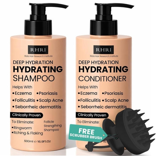 34 OZ Hydrating Shampoo & Conditioner Set for Dry, Damaged, Oily & Fine Hair | Strengthens Roots for Thicker, Stronger Hair, Nourishes Scalp, Reduces Breakage (Pack of 2)