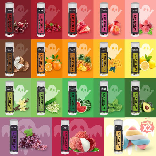 Yopela 76 Pack Halloween Lip Balm Party Favors, Lip Care Set with Vitamin E & Coconut Oil to Moisturize Repair Dry Chap Lips, 18 Flavors,Perfect for Trick-or-Treat Gifts or Goodie Bag Stuffers