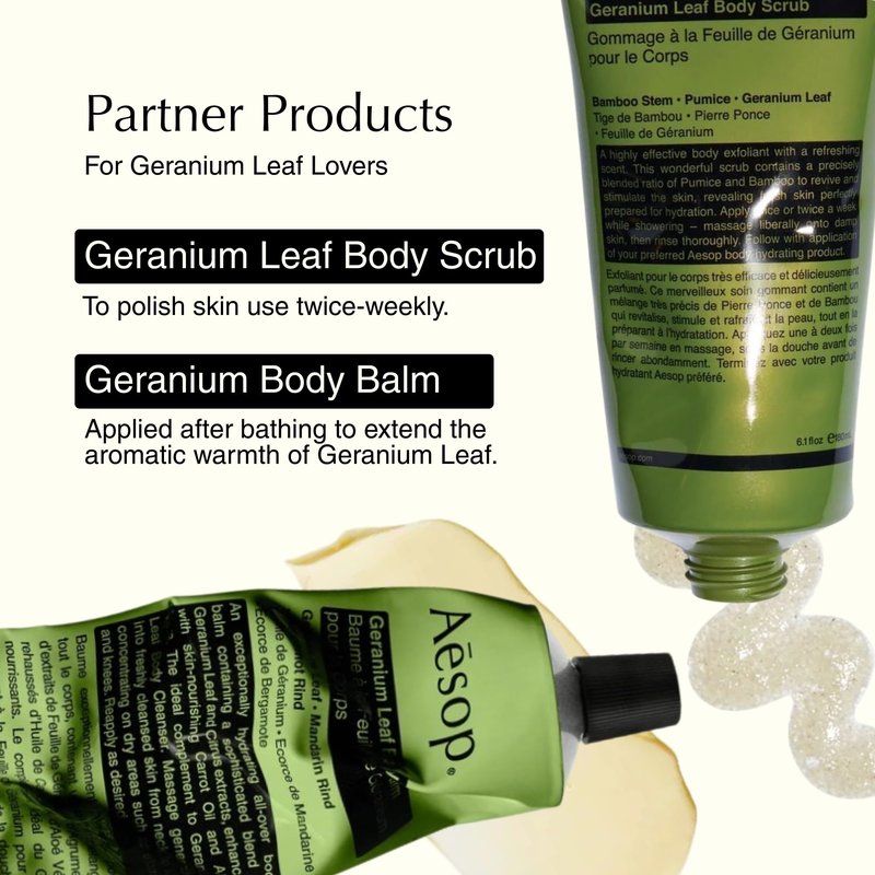 Aesop Geranium Leaf Body Cleanser | Gentle Shower Gel with Geranium, Mandarin and Bergamot Essential Oil Blend to Refresh & Balance Skin | 500 mL / 16.9 oz