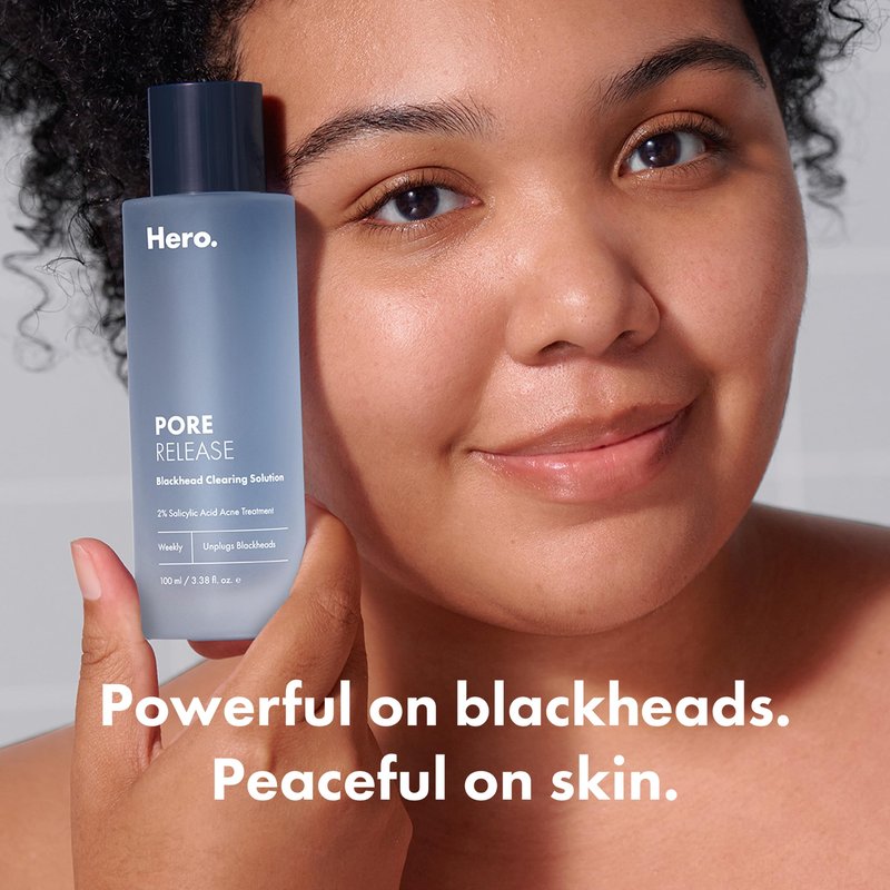 Hero Cosmetics Pore Release Blackhead Clearing Solution, Exfoliating 2% Salicylic Acid Toner Featuring AHA, BHA, and PHA, Blackhead Remover Toner, 100 ml