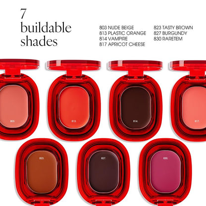 AmeliSeoul AIR LIPS 814 VAMPIRE, Lip & Cheek, Natural Soft Matte Finish & Buildable, Airy Formula (1.2g, 0.003 oz.)
