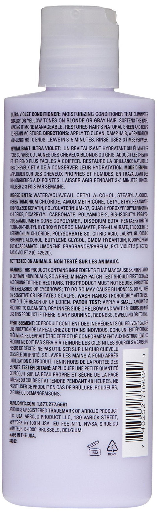 ARROJO Ultra Violet Conditioner, Floral Bouquet, 8.5 Fl Oz