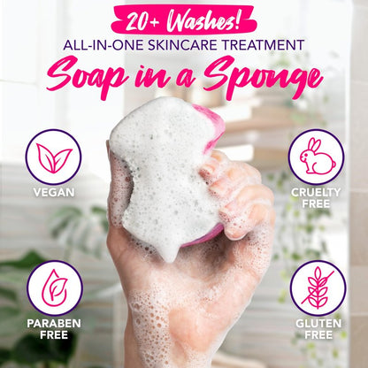 Spongables Pedi Scrub Foot Exfoliating 5+ Wash Travel Sponge, Lavender, 6 Count