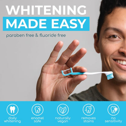 Brushee The Evolution Oral Care Whitening | Prepasted On-The-Go Whitening Toothbrushes | 4-in-1 (Paste + Brush + Floss + Pick) | Individually Wrapped | Disposable | Travel Toothbrushes (36-Pack)