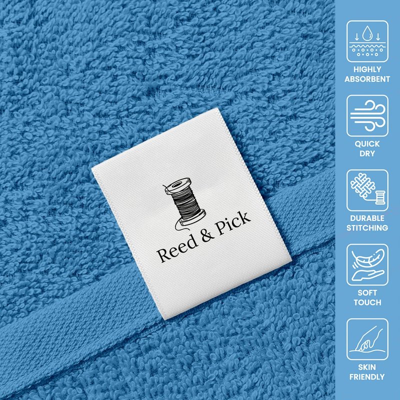 Reed&Pick Hand Towels (Pack of 24) Light Blue Economy Towels Salon Towels - 100% Cotton Spa Towel – 16 x 26 Inches Highly Absorbable, Facial Gym Hair Towel Face Towel Bulk