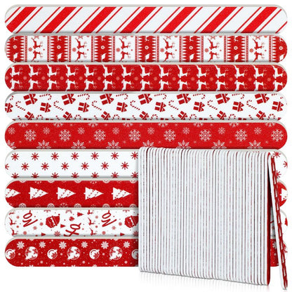 Lanties 45 Pack Christmas Nail Files Gifts Bulk Holiday Emery Boards Double-Sided Christmas Party Nail Files Bulk Stocking Stuffers Christian Gifts for Women Customers Coworkers Staff(Reindeer)