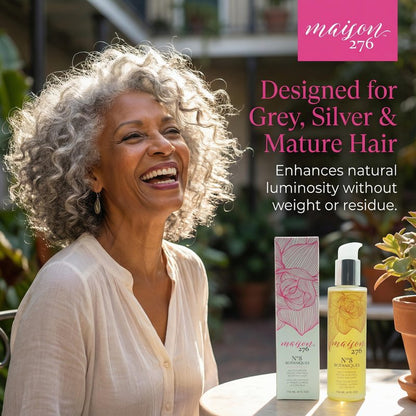 Maison 276 No. 8 Botaniques Multi-Purpose Moroccan Oil Moisturizer for Grey Hair, Face & Body, After Bath & Shower Body Oil for Women & Men, Paraben-Free, Sulfate-Free, 4 Fl Oz