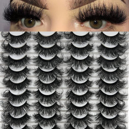 TIKILEY Mink Eyelashes Fluffy 20 MM 3D Thick Big Faux Mink Lashes Natural Look, Wholesale Cat Eye Dramatic Long 20MM Eye Lashes Pack