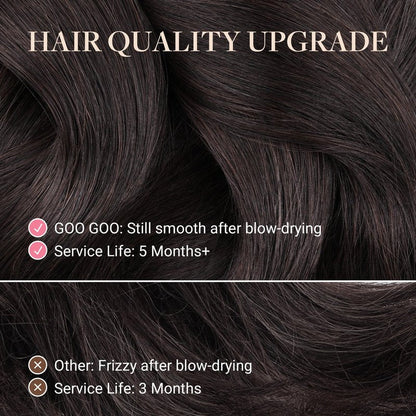 GOO GOO Tape in Hair Extensions Human Hair, 1B Natural black, 20inch 50g 20pcs, Skin Weft Seamless Invisible, Silky Straight with Thick Ends, Remy Human Hair