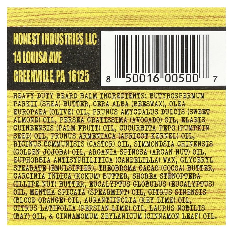 Honest Amish - Heavy Duty Beard Balm - 2 Ounce - Beard Conditioner